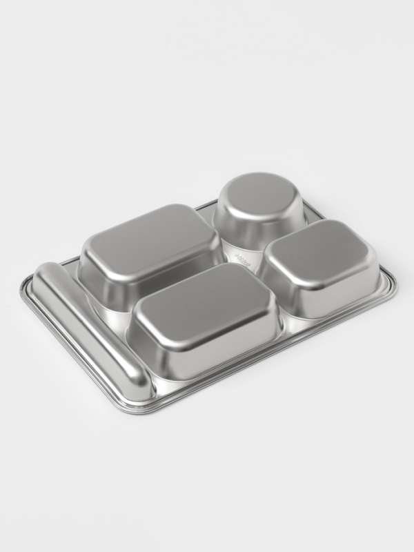 Поднос из нержавеющей стали, 5 секций, 32×22×4 см