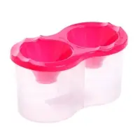 Стакан - непроливайка для рисования двойной Calligrata, 150 мл &times;2, с держателем для кистей, розовый