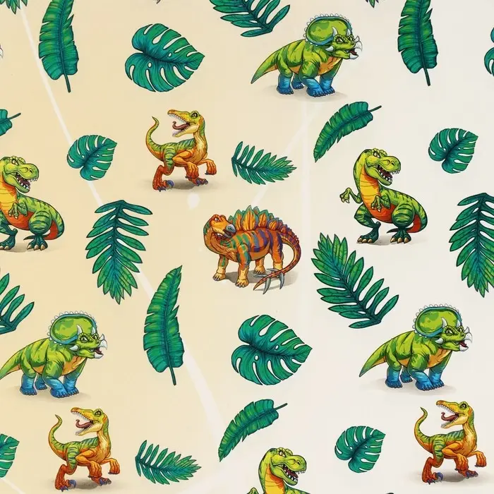 Бумага упаковочная глянцевая &laquo;Динозаврики&raquo;, 70 х 100 см