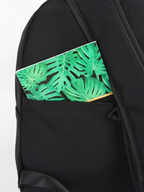 Рюкзак школьный на молнии, с карманами, однотонный, размер 28&times;11&times;40 см, чёрный