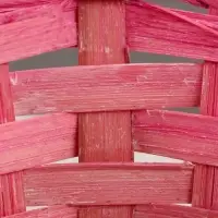 Корзина плетёная для хранения, 13&times;13&times;9.5 см, ручка h=21 см, бамбук, светло - розовая, Greengo