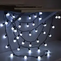 Гирлянда &laquo;Нить&raquo; 10 м с насадками &laquo;Шарики 2.5 см&raquo;, IP44, тёмная нить, 100 LED, свечение белое, 8 режимов, 220 В