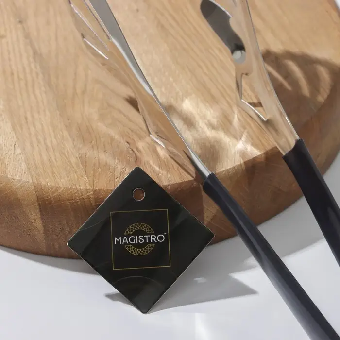 Щипцы кухонные Magistro Iconic, нержавеющая сталь, цвет чёрный Щипцы кухонные Magistro Iconic, нержавеющая сталь, цвет чёрный