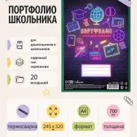 Папка-портфолио пластиковая А4, Calligrata &laquo;Начальная школа&raquo;, 20 файлов