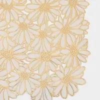 Салфетка сервировочная на стол Доляна, 45&times;30 см, бело-золотая