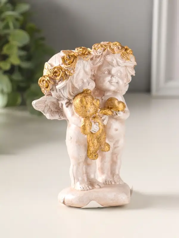 Фигура полистоун "Ангелочки пара" 13х10х5 см