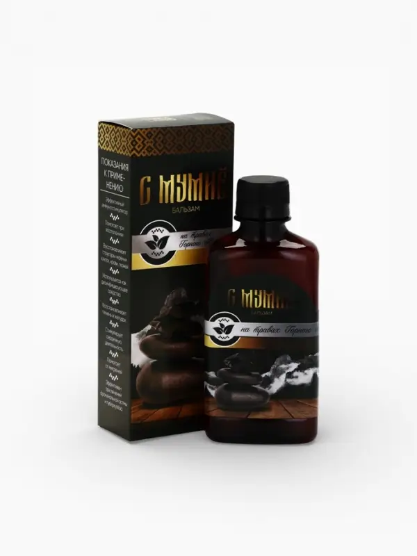 Бальзам безалкогольный &laquo;С мумиё&raquo;: шиповник, рябина, боярышник, смородина, календула, чабрец, кипрей, валериана, зверобой, мята, мумиё, в пластиковой бутылке, 250 мл.
