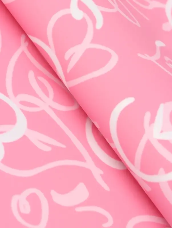 Плёнка флористическая для цветов, &laquo;Сердца&raquo;, розовая, 57&times;57 см