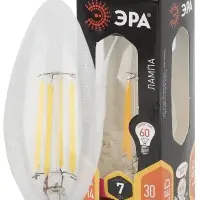 Лампа светодиодная декоративная LED 7 Вт 910Лм 2700К свеча, филамент теплый E14 230В F-LED B35-7W-827-E14