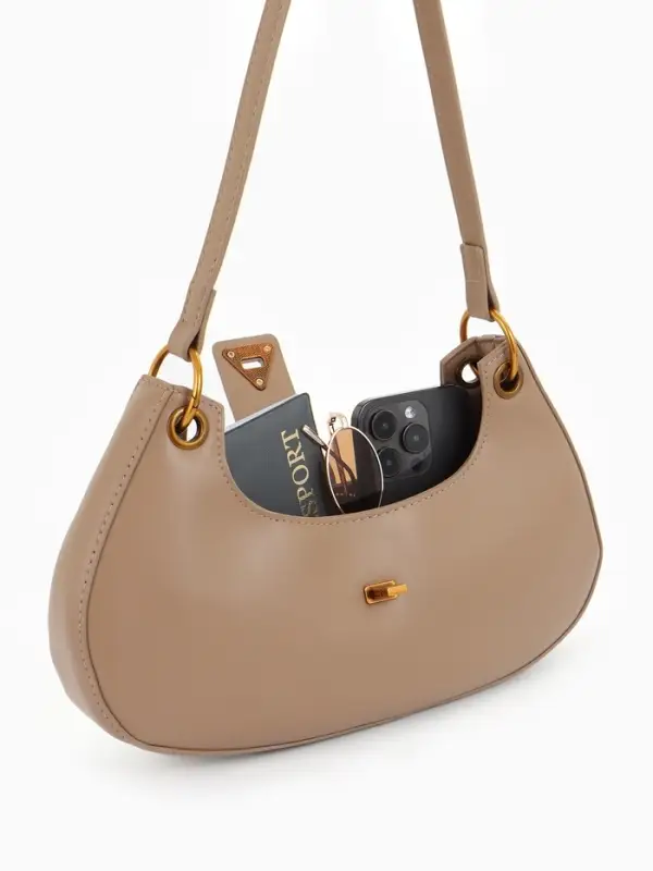 Сумка женская багет TEXTURA на молнии, 30&times;5&times;17 см, светло-коричневая