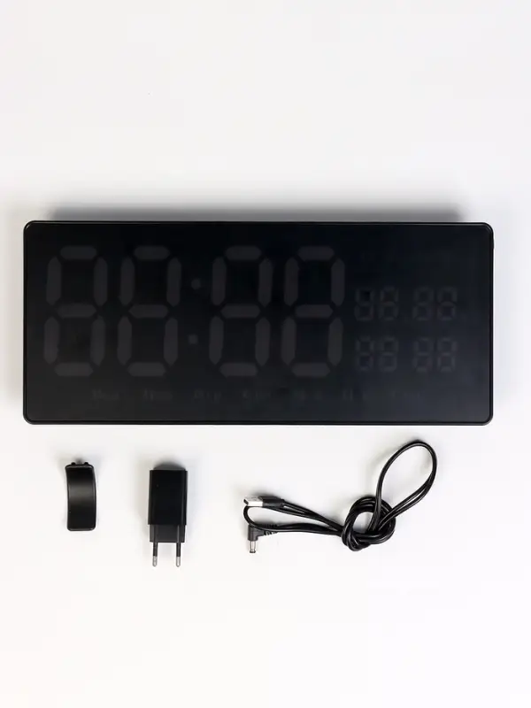 Часы электронные настенные, 36.2&times;15.5 см, красные цифры