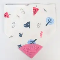 Нагрудник-бандана/слюнявчик для кормления Крошка Я, непромокаемый, с прорезывателем, на кнопке, розовый, МИКС