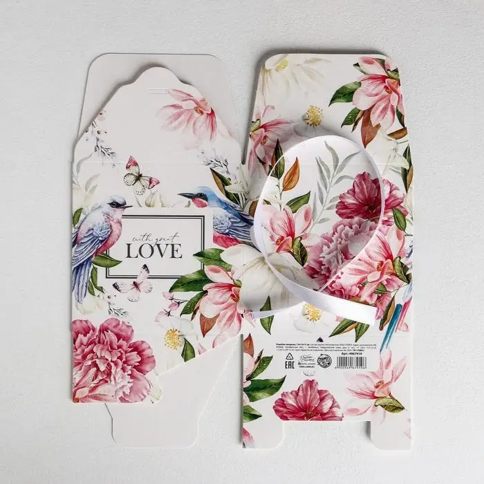 Коробка подарочная складная, упаковка, «Цветочная», 12 х 12 х 12 см Коробка подарочная складная, упаковка, «Цветочная», 12 х 12 х 12 см