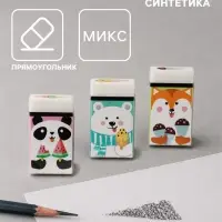 Ластик HappyGraphix &laquo;Пломбирное мороженое&raquo;, прямоугольный, МИКС