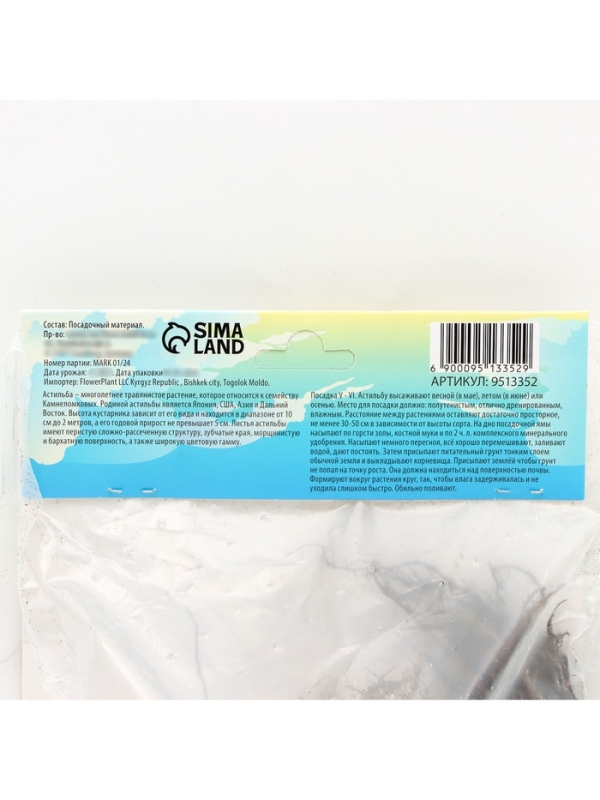 Астильба Арендса Erika многолетник, корневище в торфогрунте, р-р II, 2 шт.