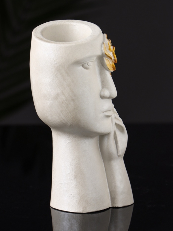 Фигурное кашпо "Венера" 14х6 см, белый