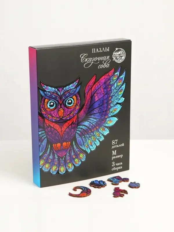 Пазл деревянный фигурный Puzzle &laquo;Сказочная сова&raquo;, 87 элементов