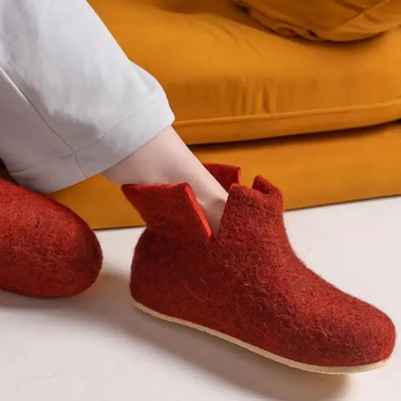 Домашние валенки Wild, красно-коричневые (терракот), размер 42