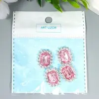 Декор для творчества металл "Медальон восьмиугольный" нежно-розовый кристалл стразы 2х1,5см Декор для творчества металл "Медальон восьмиугольный" нежно-розовый кристалл стразы 2х1,5см