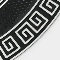 Коврик придверный полукруглый Доляна &laquo;Меандр&raquo;, 44&times;74 см, серебряный