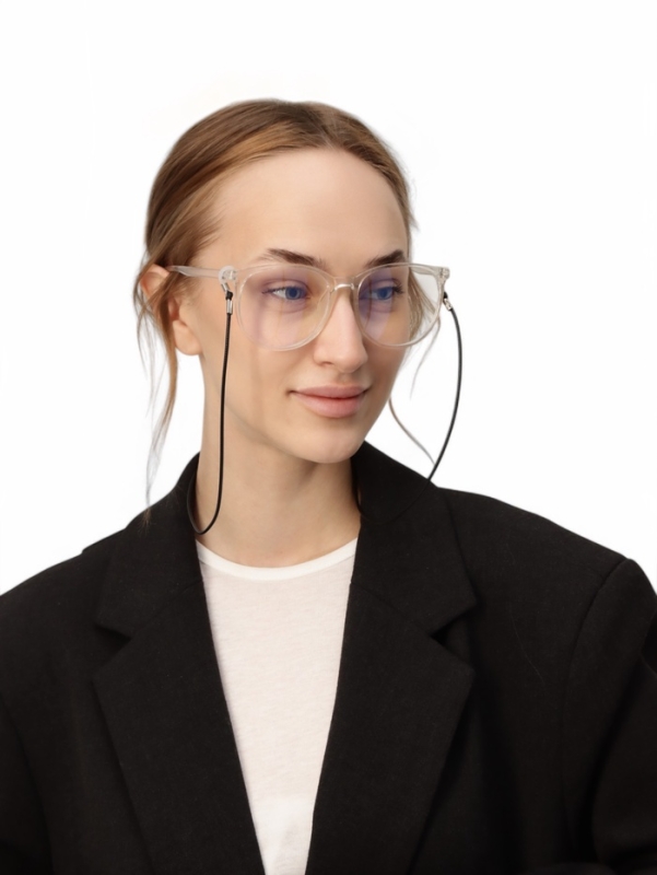 Шнурок для очков на шею 70 см силиконовый, черный Шнурок для очков на шею 70 см силиконовый, черный