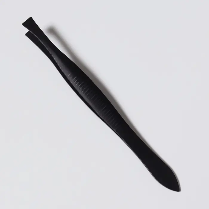 Пинцет прямой, узкий, 8.5 см, чёрный
