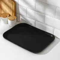 Поднос прорезиненный, 41×31 см, чёрный