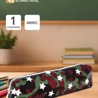 Пенал школьный &laquo;Милитари&raquo;, на молнии, МИКС