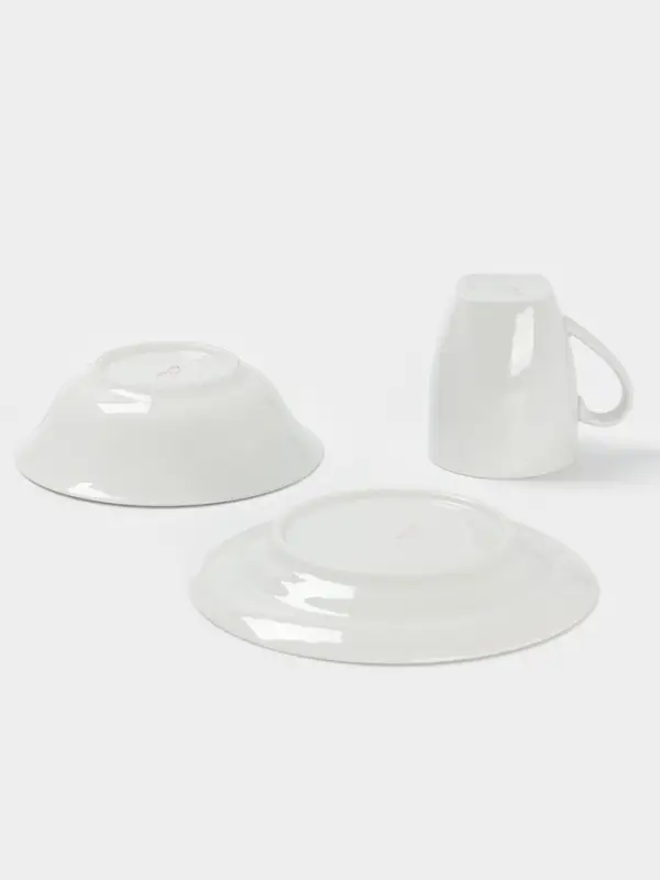 Набор детской посуды Дулевский фарфор &laquo;Слоник&raquo;, 3 предмета: тарелка 175 мл, миска 360 мл, кружка 210 мл, белый