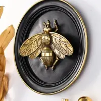 Панно интерьерное полистоун "Муха" чёрный с золотом 19,2х3х19,2 см