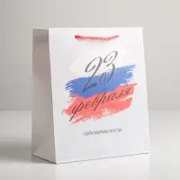 Пакет подарочный ламинированный, упаковка, &laquo;С 23 февраля&raquo;, ML 23&times;27&times;11.5 см