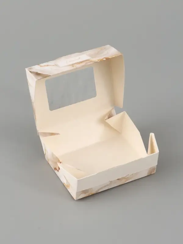 Коробка подарочная с окном &laquo;Мрамор&raquo;, 10&times;8&times;3.5 см, самосборная