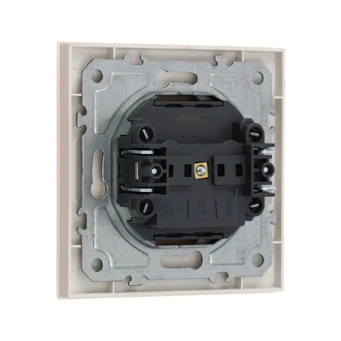 Розетка TOT Matte Glass, 10 А, стекло, скрытая, одноместная, без заземления, бежевая