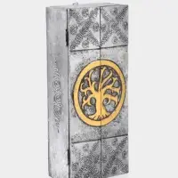 Ключница "Древо" (6 крючков) 14х7х32 см, МДФ, цв. серебро