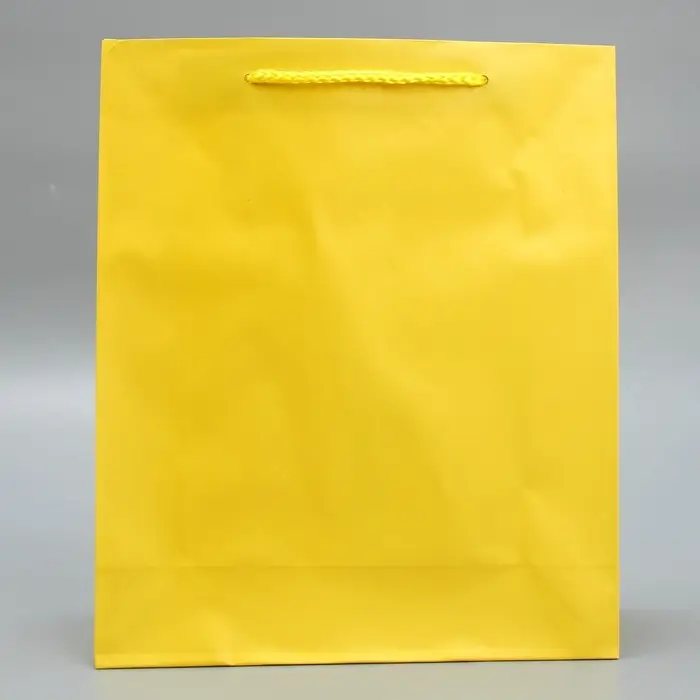 Пакет подарочный ламинированный, упаковка, «Жёлтый», ML 21 х 25 х 8 см