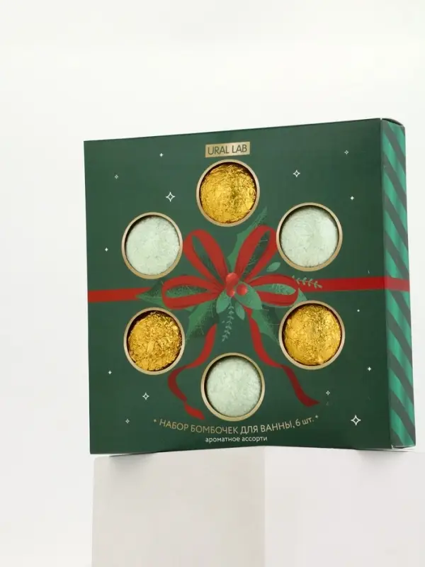 URAL LAB Винтер Мелоди Make A Wish, Набор бомбочек для ванны, 6х40 гр
