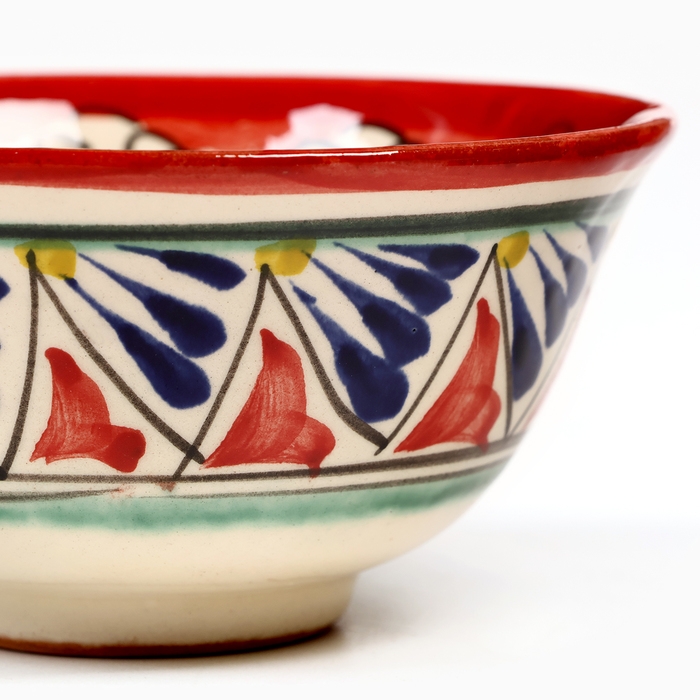 Пиала чайная Риштанская керамика Пиала чайная Риштанская керамика "Узоры" большая, 11 см, микс