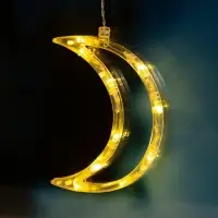 Гирлянда &laquo;Бахрома&raquo; 2.7&times;0.9 м с насадками &laquo;Месяц&raquo;, IP20, прозрачная нить, 138 LED, свечение тёплое белое, 8 режимов, 220 В