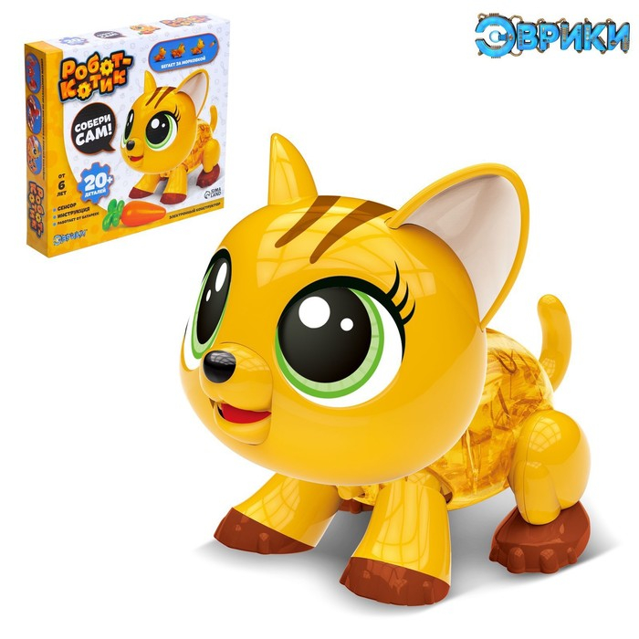 Робот «Котик» Эврики, электронный конструктор, интерактивный: сенсорный, на батарейках, 20 деталей Робот «Котик» Эврики, электронный конструктор, интерактивный: сенсорный, на батарейках, 20 деталей