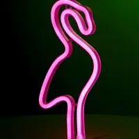 Неоновая вывеска &laquo;Фламинго&raquo; 15x29 см, от батареек ААх3, USB, свечение розовое