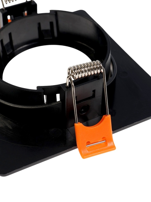 Светильник встраиваемый, поворотный, под лампу MR16, пластик, квадрат, пластик, черный