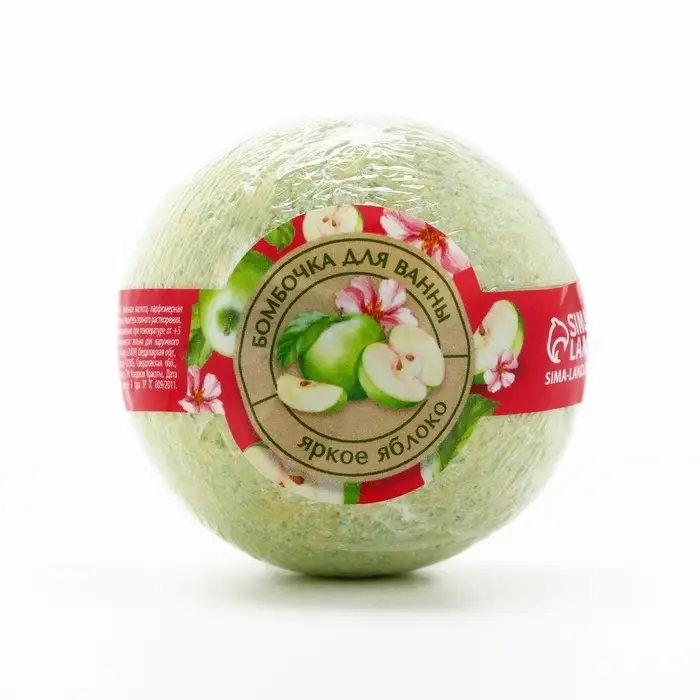 Бомбочка для ванны, 120 г, аромат яблока, Кладовая красоты Бомбочка для ванны, 120 г, аромат яблока, Кладовая красоты
