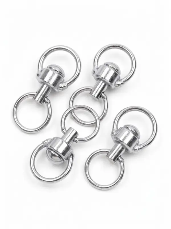 Набор: вертлюг с кольцом, малый, длина 6 см, ширина 3 см, кольцо 3.7 см, проволока 0.3 см, 4 шт.