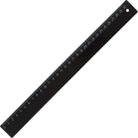 Линейка 30см пластик черная