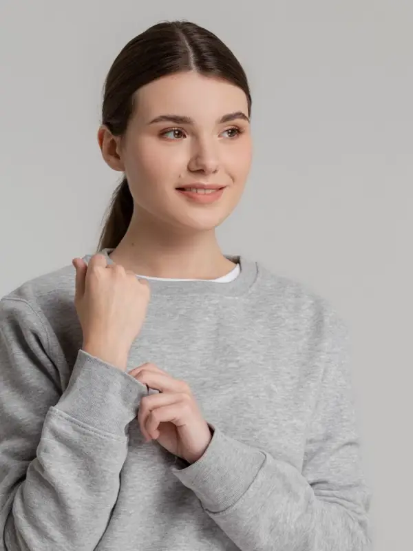 Свитшот унисекс King, серый меланж, размер S