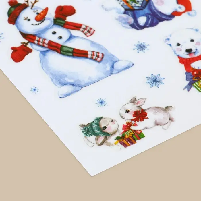 Наклейки новогодние со светящимся слоем «Волшебных моментов», 10,5 х 14,8 х 0,1 см