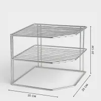 Подставка для посуды, 2 яруса, 25&times;25&times;20 см, хром