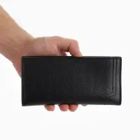 Портмоне мужское, без застежки, 3 отделения, чёрное