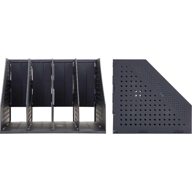 Лоток вертикальный Deli 78996DGrey складной 4 отделения темно-серый