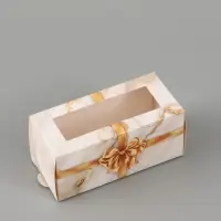 Коробка подарочная с окном &laquo;Мрамор&raquo;, 12&times;5.5&times;5.5 см, самосборная
